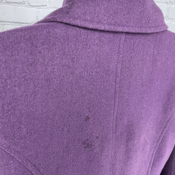 Tulle Anthropologie Purple Wool Blend Collared Lined Overcoat Size Medium M - Picture 6 of 16